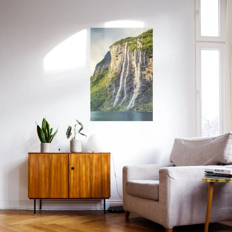 Poster 40x60cm im Hochformat, Seven Sisters Wasserfall