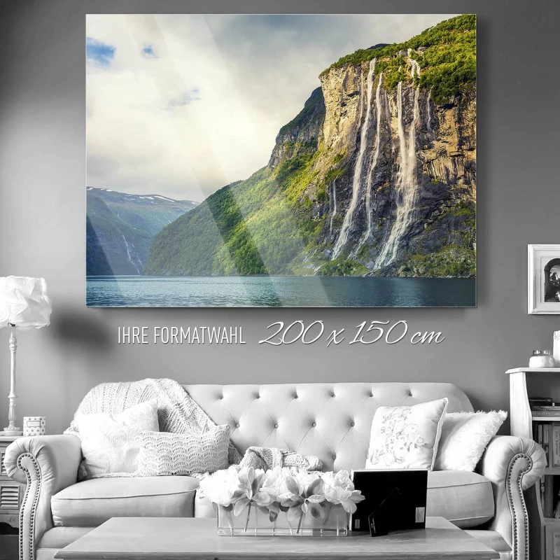 Wasserfall Seven Sisters als Acrylglasverbund Bild 200x150cm