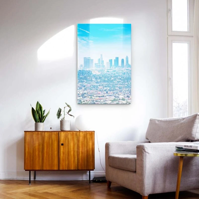 Skyline Los Angeles Panorama als Acrylglas Bild 80x80cm