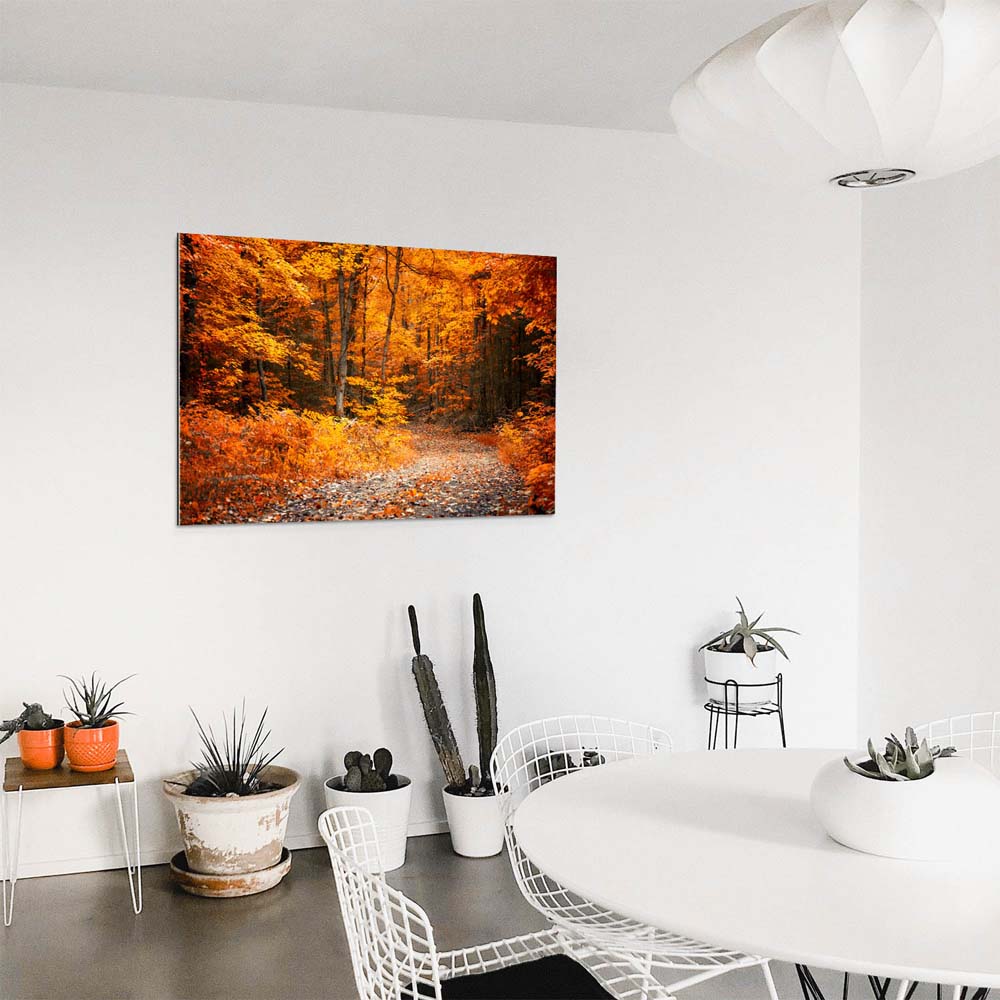 Wald & Bäume Herbst Wanderung II als Acrylglasverbund Bild 180x90cm