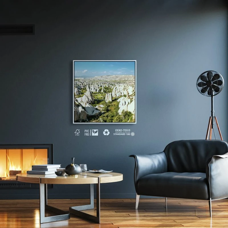 Berge & Gebirge Kappadokien Türkei im weißen Bilderrahmen, 80x80cm