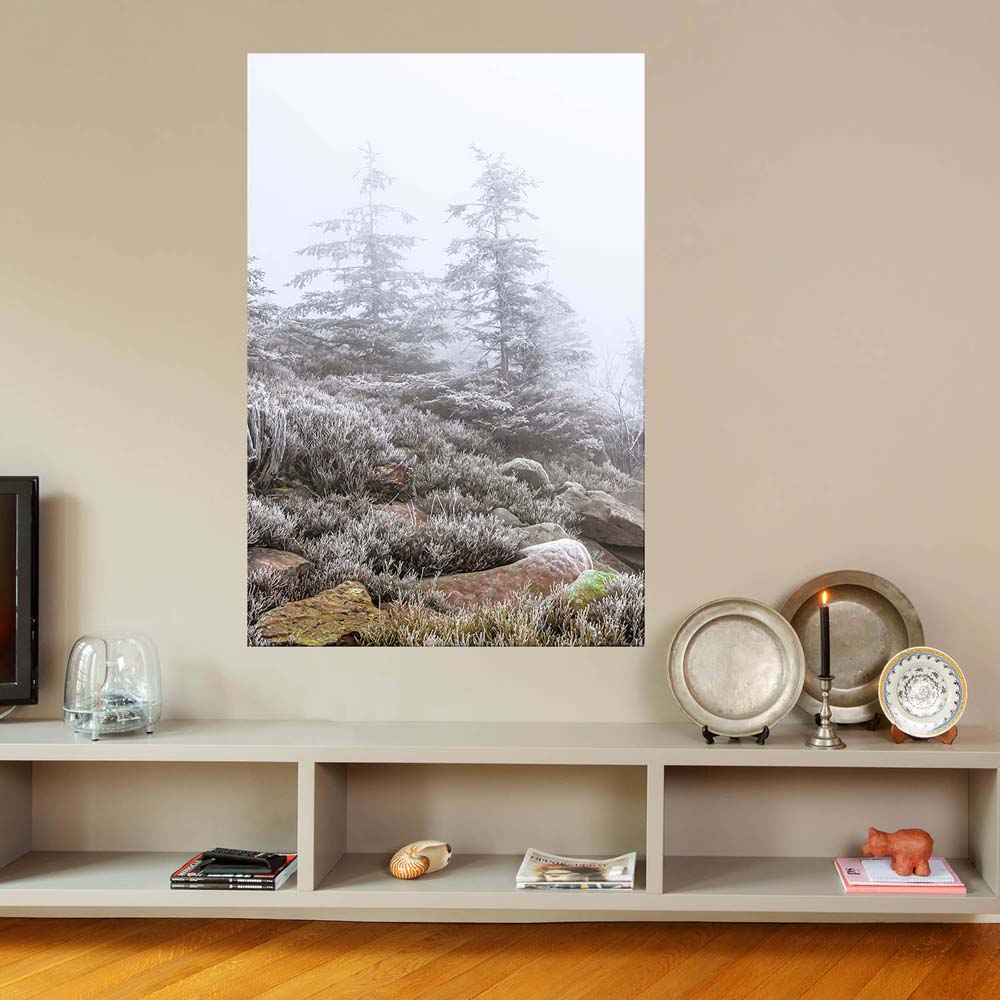 Wald & Bäume Schwarzwald Frost Poster XXL 100x150cm im Hochformat