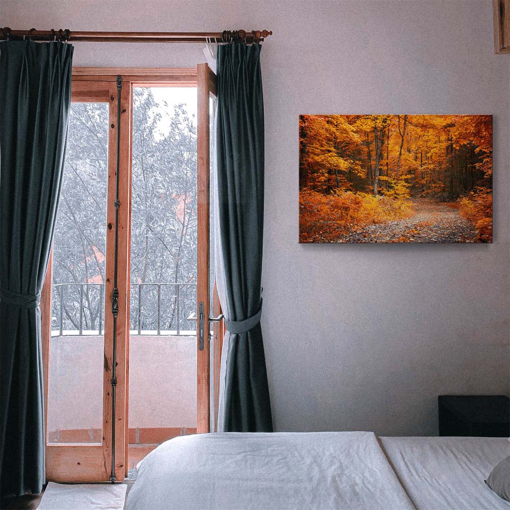Wald & Bäume Herbst Wanderung II als Keilrahmenbild 180x90cm