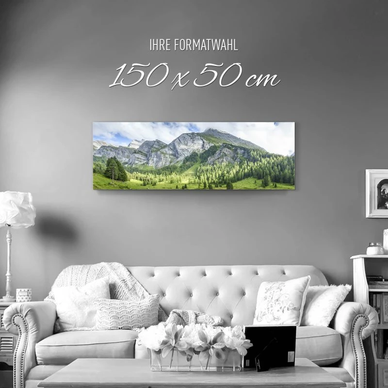 Alu-Dibond Bild 150x50cm groß Berge & Gebirge Lichtspiele Zillertal