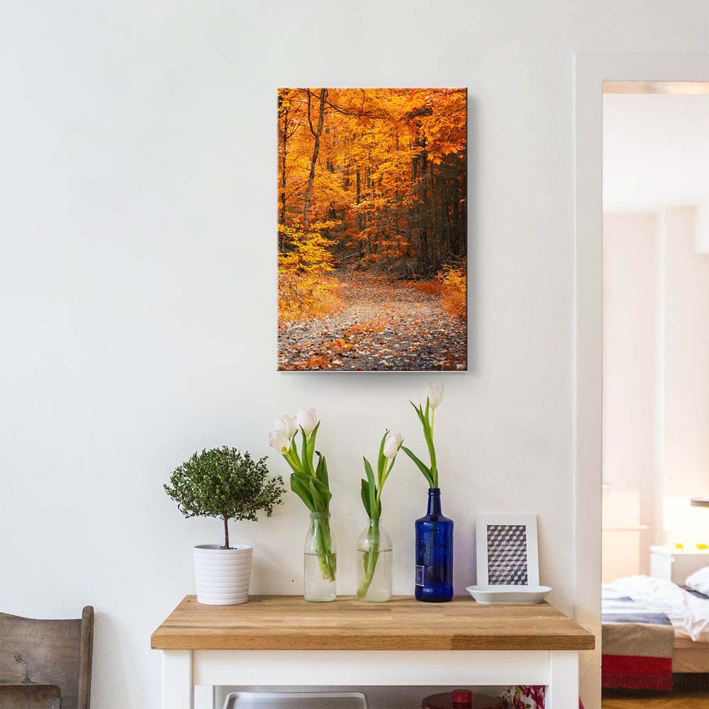 Wald & Bäume Herbst Wanderung II als Keilrahmenbild 180x90cm