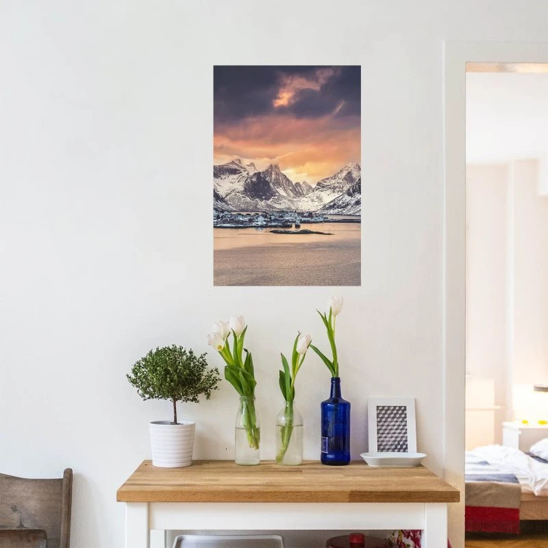 Poster Winter in Norwegen Berge & Gebirge, 70x100cm groß