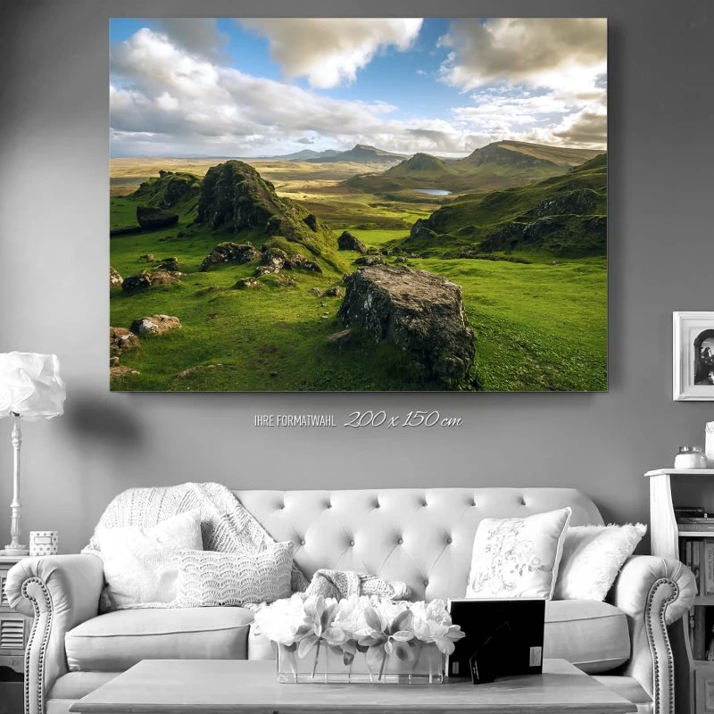 200x150cm großes Alu-Dibond Bild, Berge & Gebirge Quiraing Pass Schottland