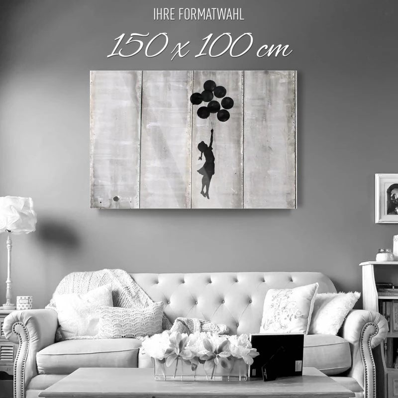 Banksy Girl with ballons als XXL Acrylglasbild 150x100cm