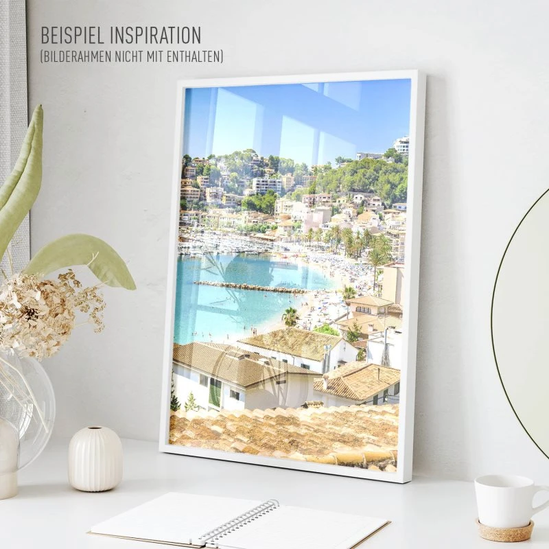 Poster 40x60cm im Hochformat, Port de Soller, Mallorca Strand & Meer