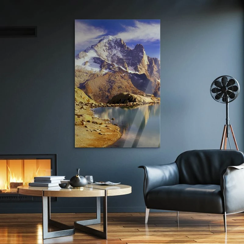 Berge & Gebirge im XXL Hochformat, Crystal Lakes Franz. Alpen als Acrylglasbild 100x150cm