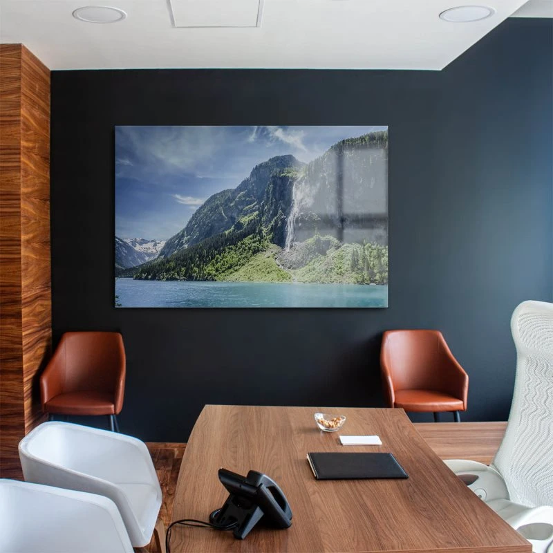 Berge & Gebirge Zillertal Wasserfall als Acrylglasverbund Bild 160x120cm