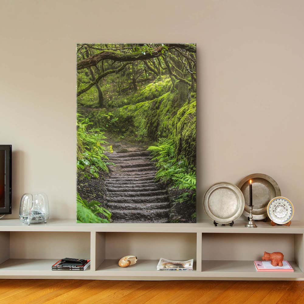 Leinwandbild Hochformat XXL 100x150cm, Teneriffa Anaga Regenwald