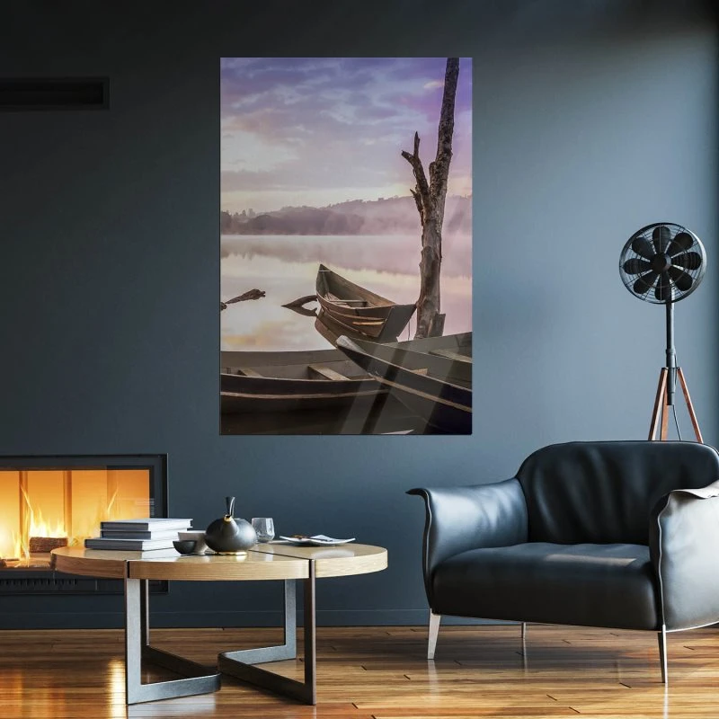 Poster 40x60cm im Hochformat, Afrika Fischerboote Flüsse & Seen