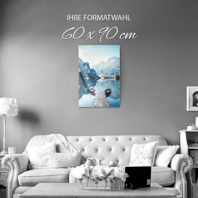 Berge & Gebirge Pragser Wildsee Dolomiten im Hochformat als Acrylglasverbund Bild 60x90cm