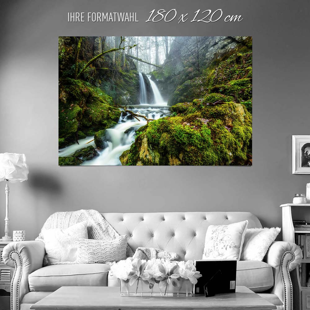großes Poster Wald & Bäume Wasserfall im Schwarzwald, 180x120cm