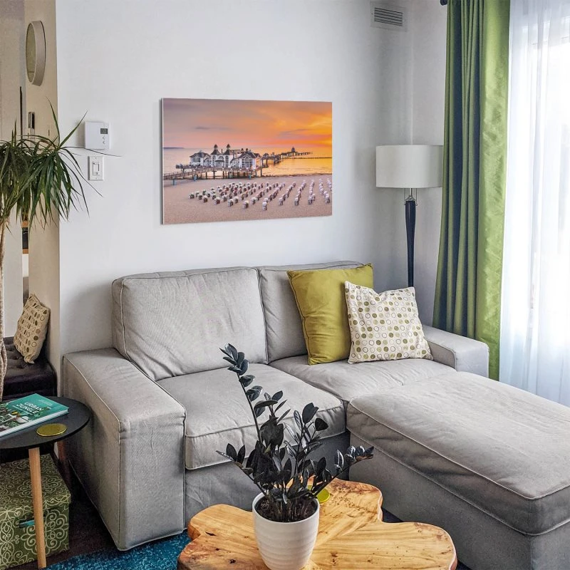 Strand & Meer Seebrücke Sellin Rügen als Acrylglasverbund Bild 120x60cm