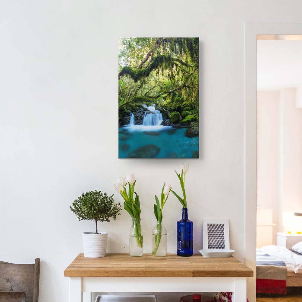 Keilrahmenbild 150x50cm, Dschungel idylischer Bachlauf