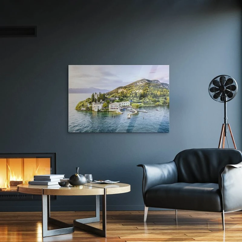 Strand & Meer Punta San Vigilio, Gardasee als Acrylglas Bild 120x60cm