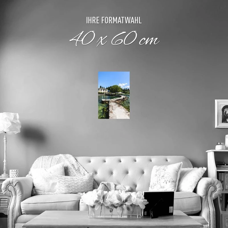 Poster 40x60cm im Hochformat, Punta San Vigilio, Gardasee Strand & Meer