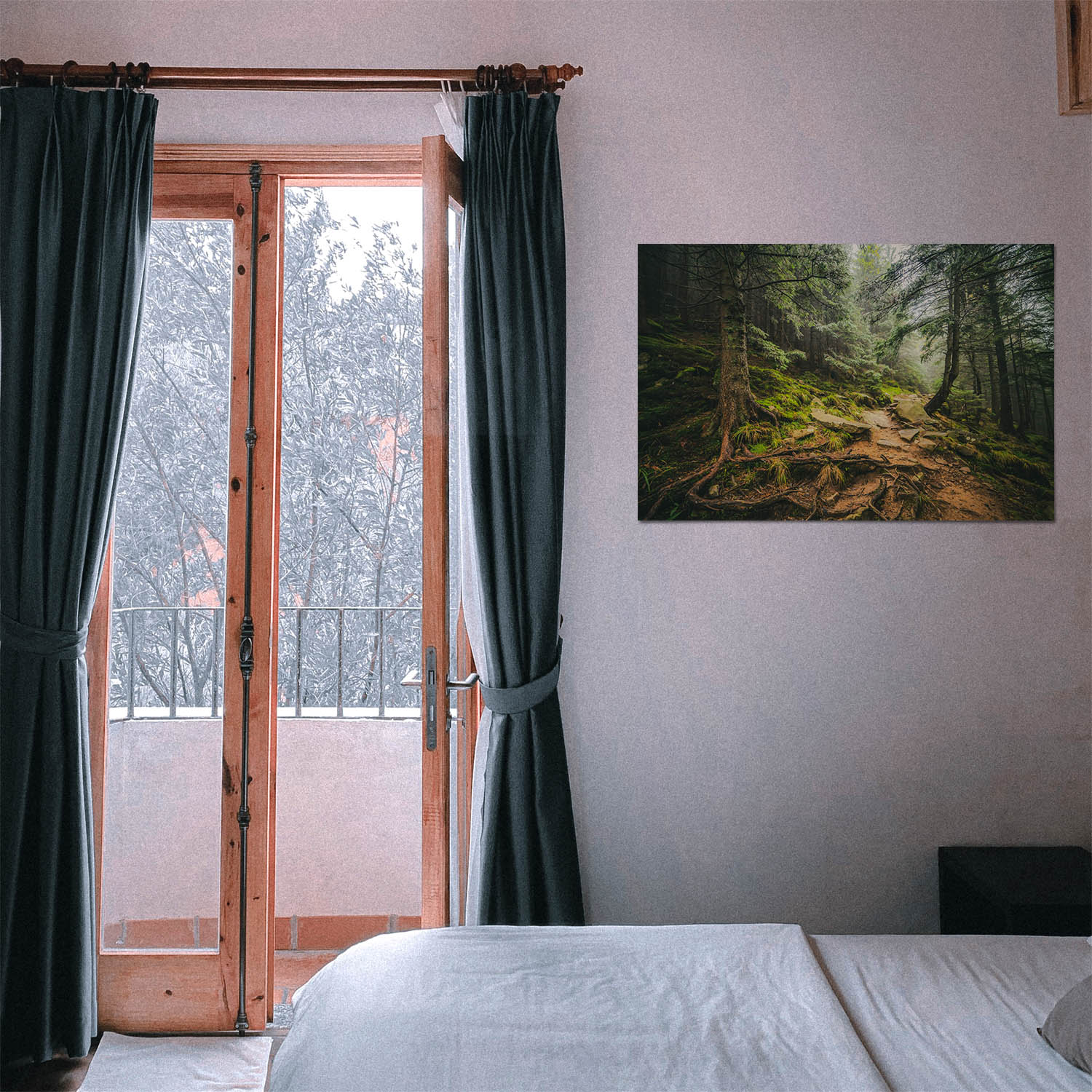 Poster 50x50cm Steinig Wald & Bäume