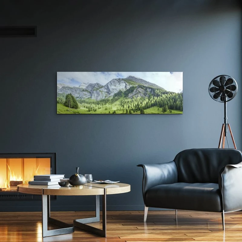Alu-Dibond Bild 150x50cm groß Berge & Gebirge Lichtspiele Zillertal