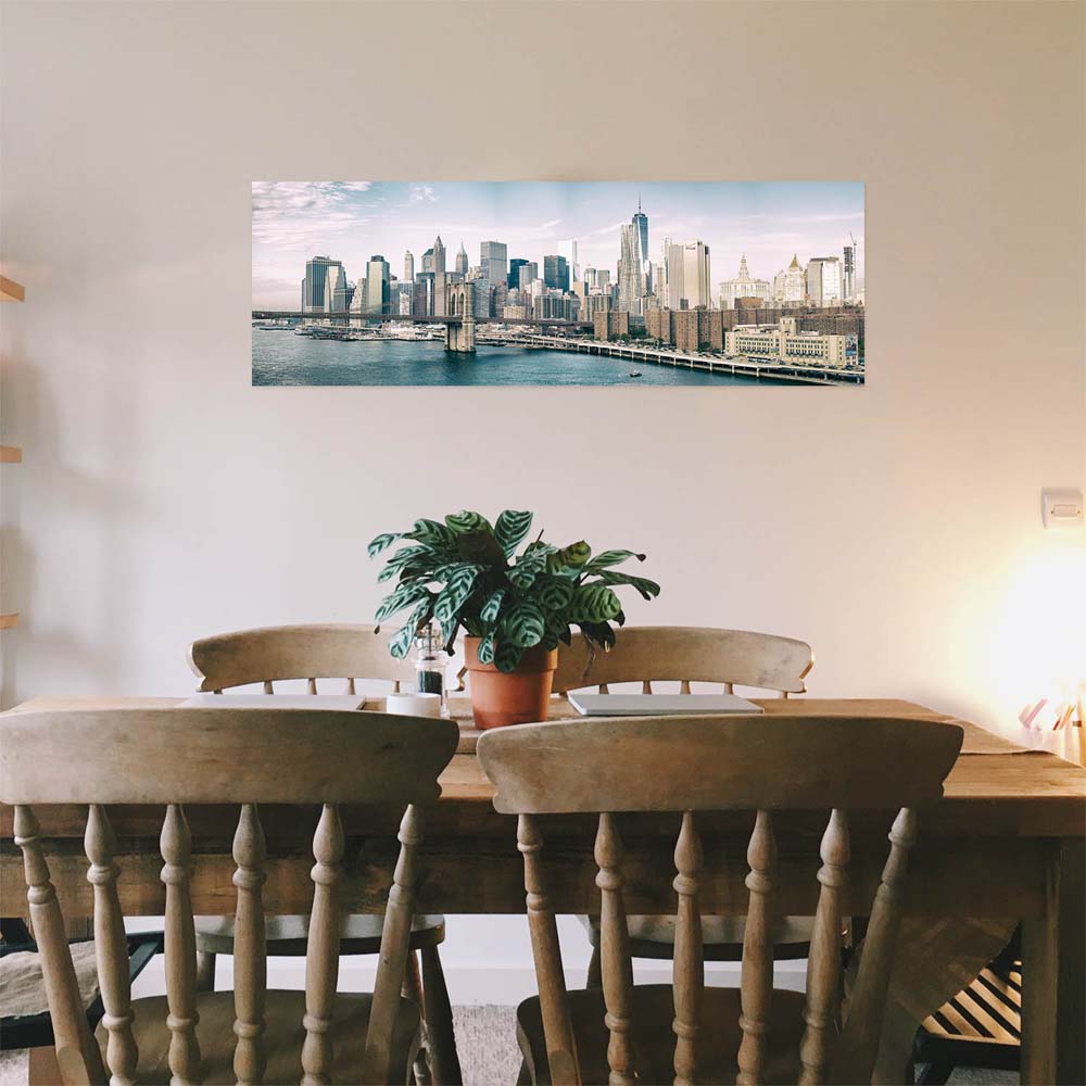 Poster 50x50cm NYC Manhatten mit Bridge Skyline