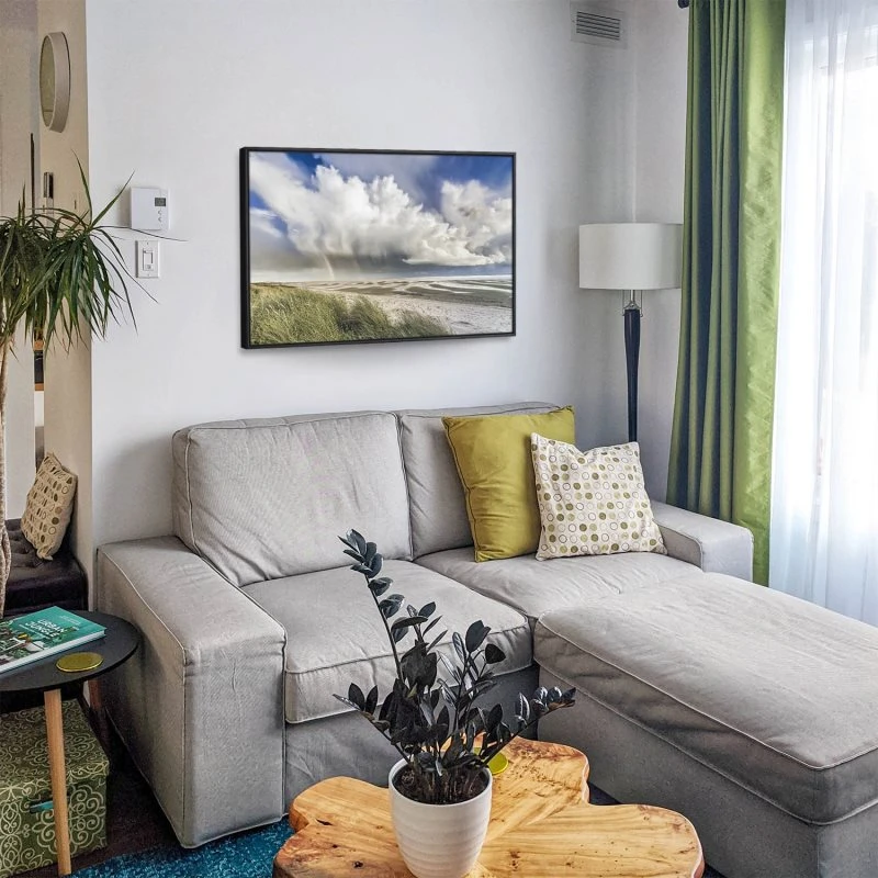 Strand & Meer Wattenmeer Nordsee im schwarzen Bilderrahmen, 120x60cm