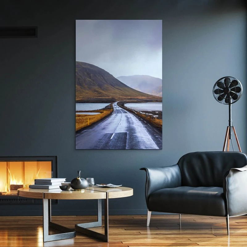 XXL Berge & Gebirge Alu-Dibond Bild im Hochformat 100x150cm, Motiv Halbinsel Snæfellsnes Island