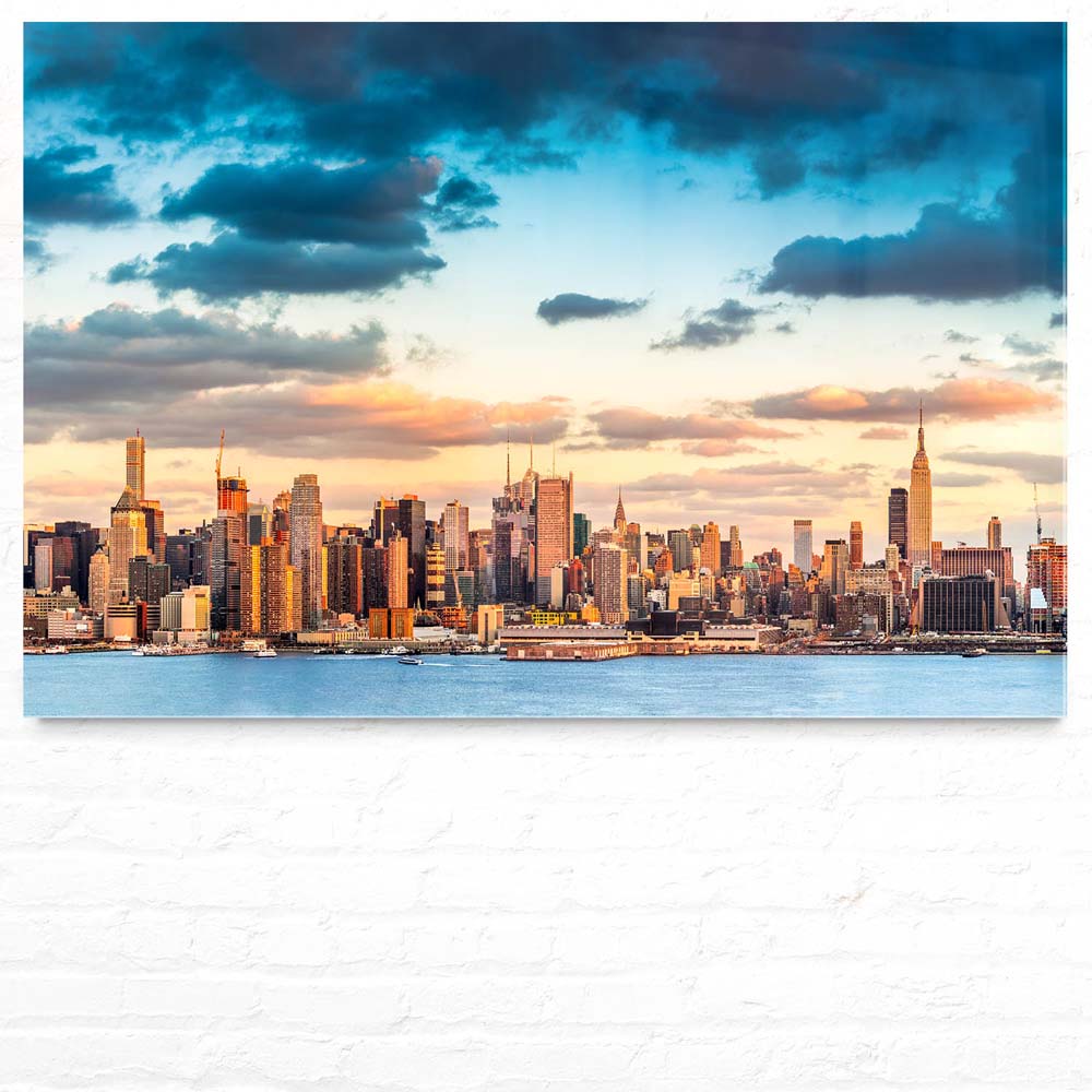 Skyline Panorama von New York als XXL Acrylglasbild 150x100cm