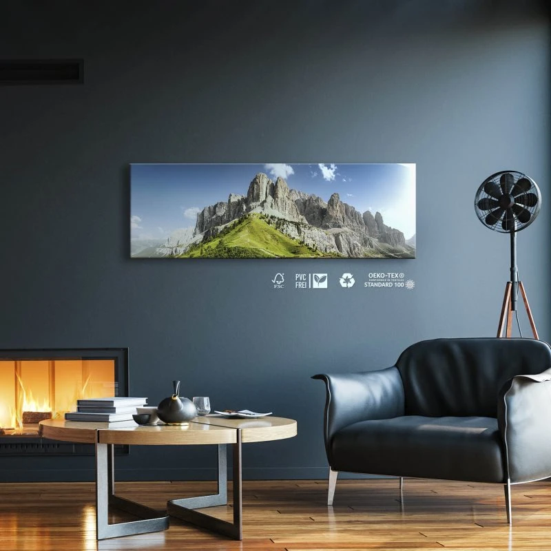 Keilrahmenbild 150x50cm, Berge & Gebirge Dolomiten Panorama