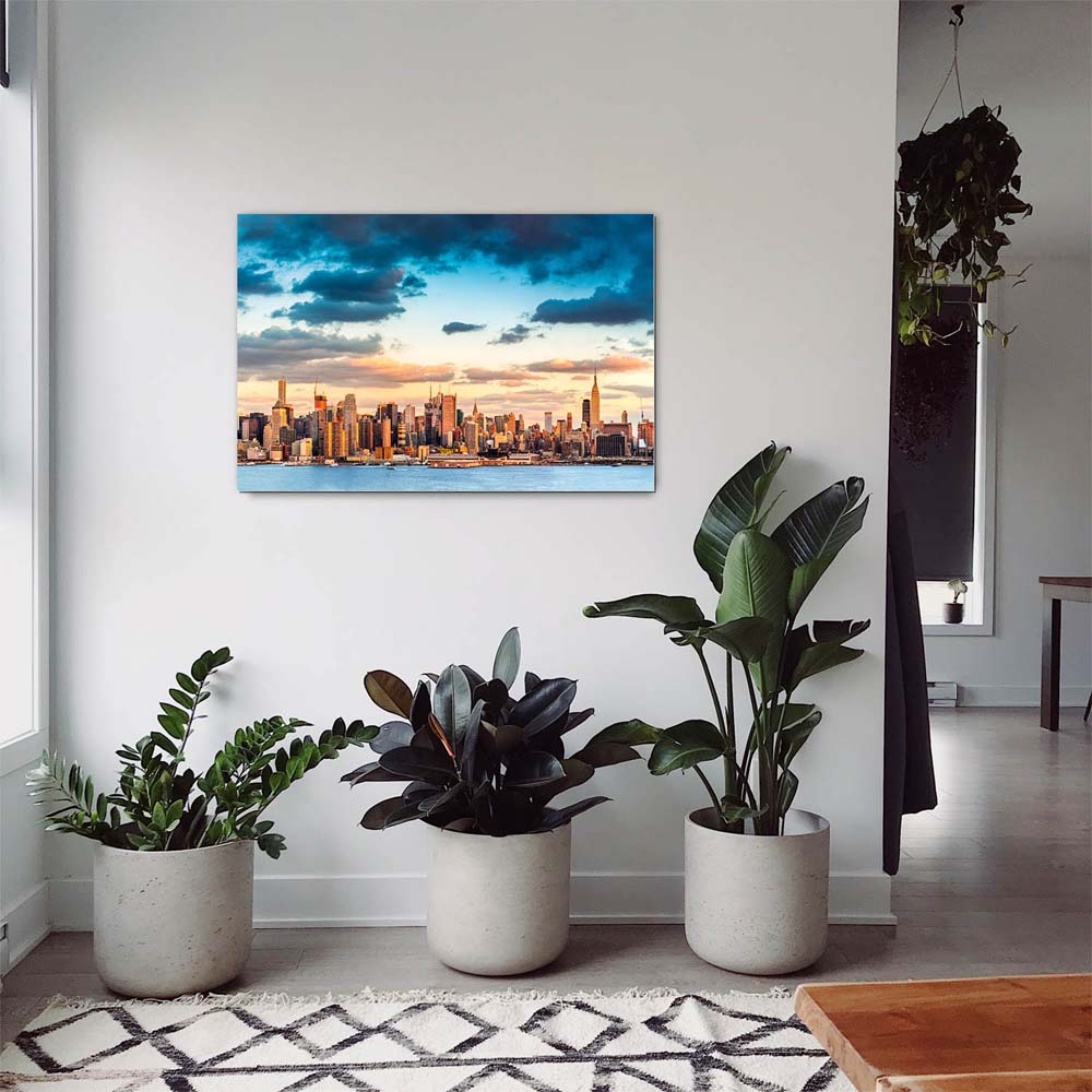 Skyline Panorama von New York als Alu-Dibond Bild 120x60cm