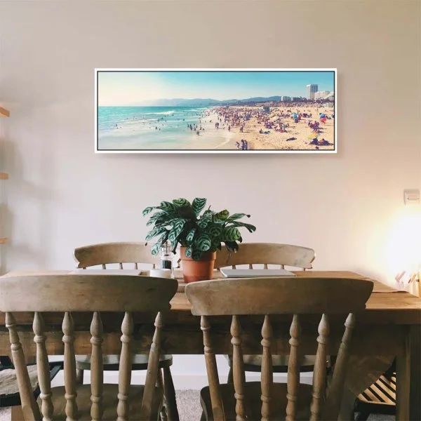 Strand & Meer Santa Monica Beach Los Angeles im weißen Bilderrahmen, 80x80cm