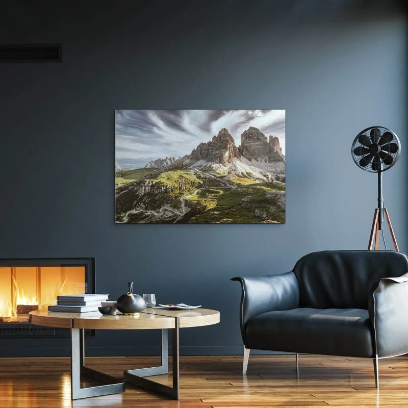 Berge & Gebirge 3 Zinnen Dolomiten als Alu-Dibond Bild 120x60cm
