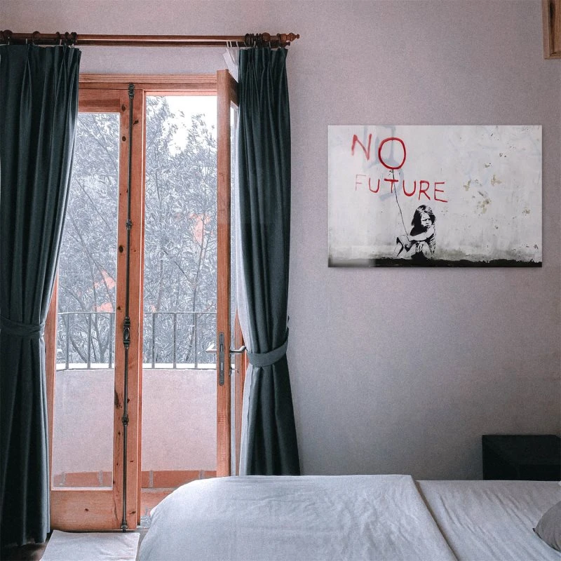 Banksy Art No Future als Acrylglas Bild 120x60cm