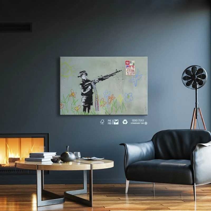 Leinwandbild Child Soldier, Banksy Art 90x60cm