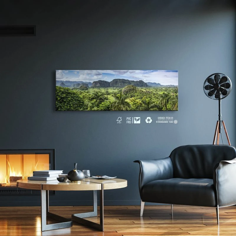 Berge & Gebirge Kuba Valle de Viñales als Leinwand Bild 150x50cm