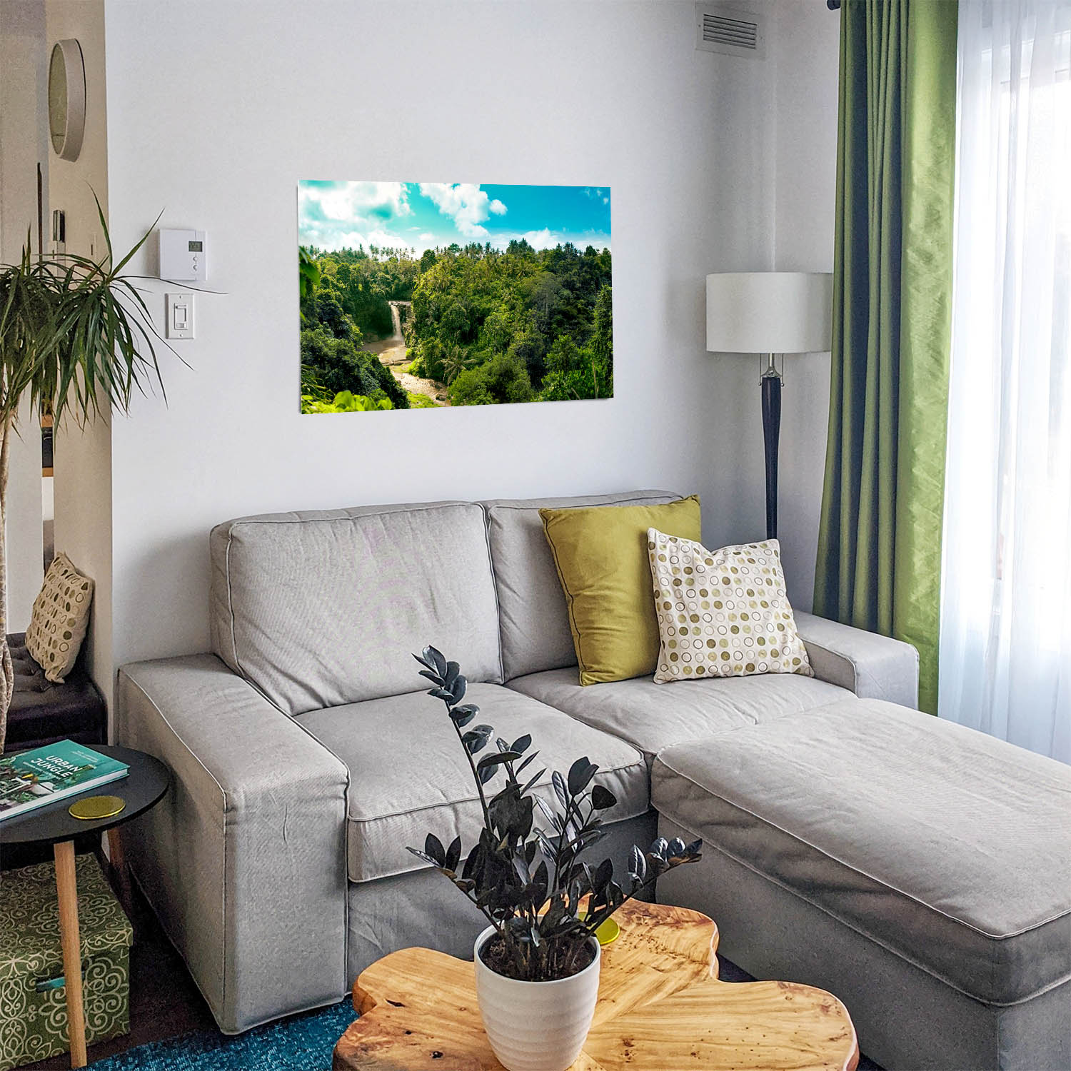 Dschungel Wasserfallpanorama als Poster 110x50cm
