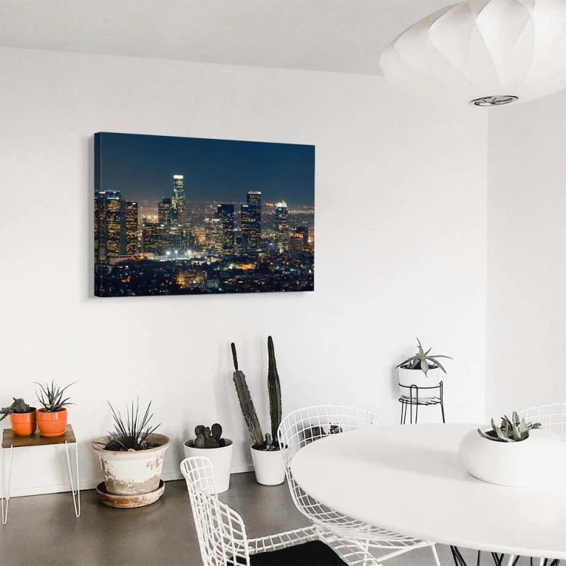 Skyline Los Angeles Nachts als Keilrahmenbild 200x150cm