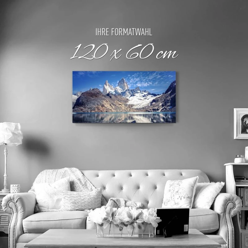 Berge & Gebirge Fitz Roy und  Cerro Torre als Alu-Dibond Bild 120x60cm