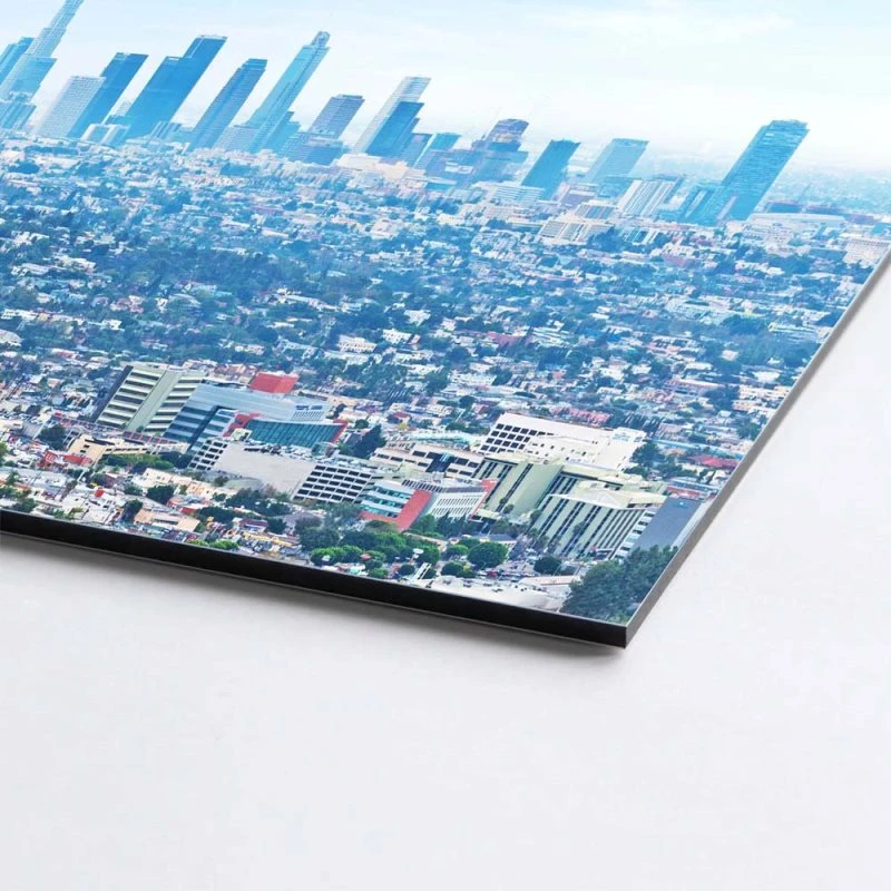 Skyline Los Angeles Panorama als Alu-Dibond Bild 80x80cm