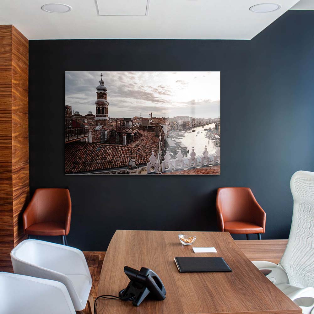 Skyline Über den Dächern von Venedig als Acrylglasverbund Bild 180x90cm