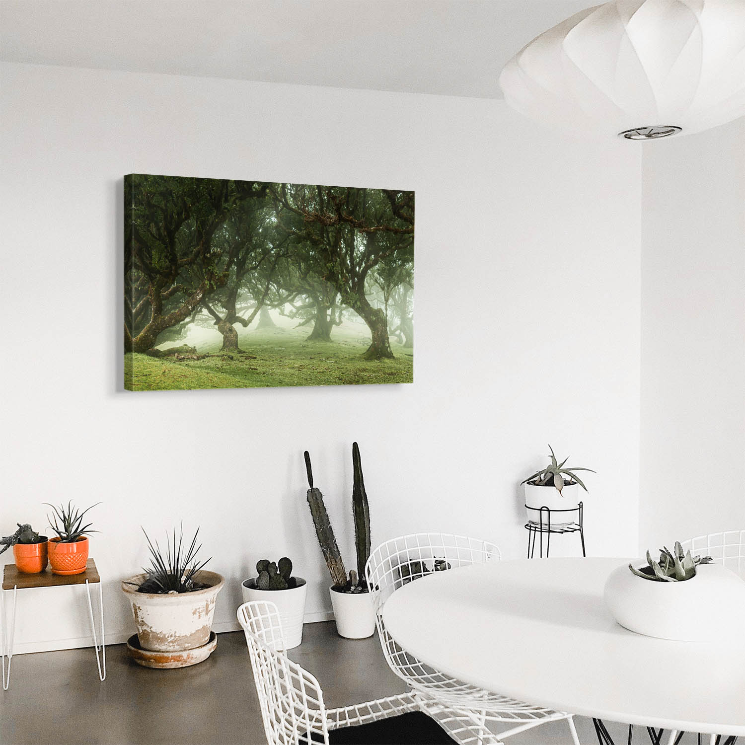Keilrahmenbild 150x50cm, Wald & Bäume Nebel Gestalten