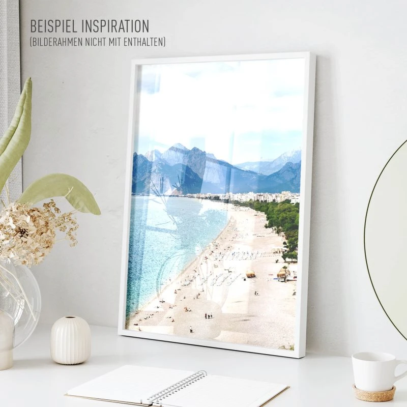 Poster 40x60cm im Hochformat, Türkei Antalya Strand Berge & Gebirge