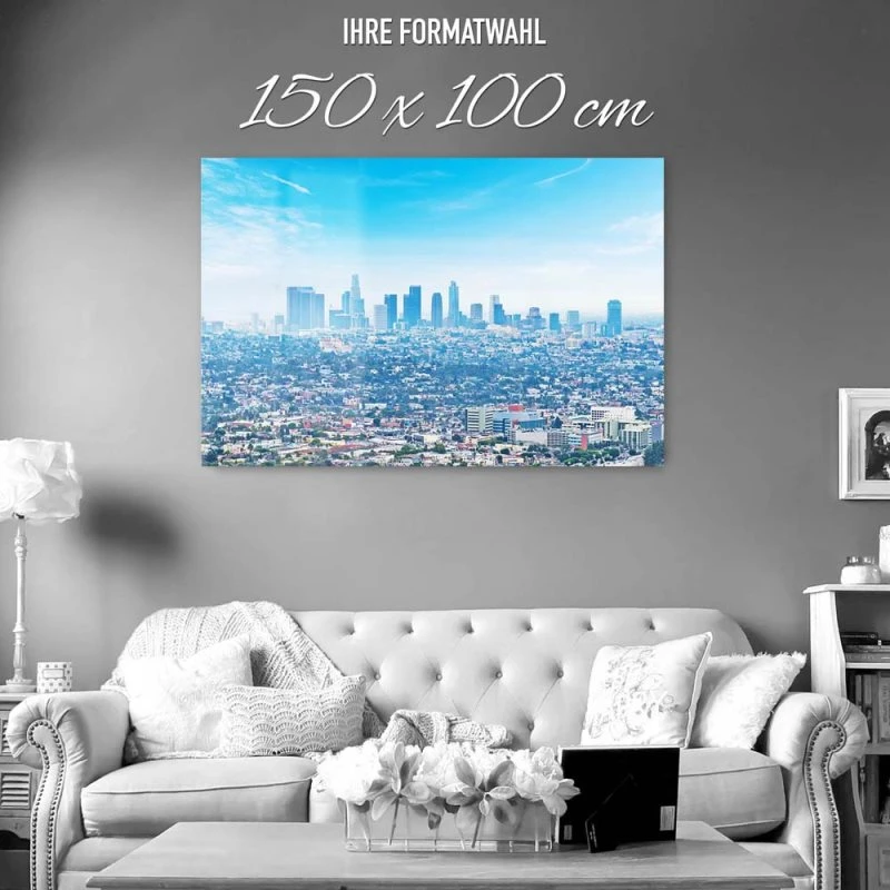 Skyline Los Angeles Panorama als XXL Acrylglasbild 150x100cm