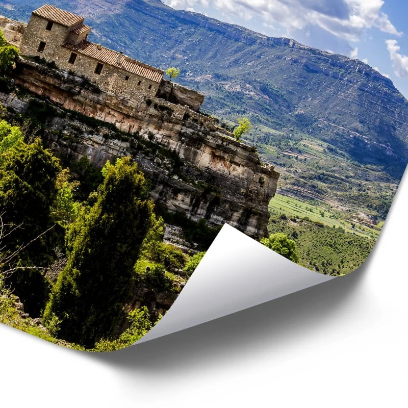 Poster 40x60cm im Hochformat, Spanien Dorf Siurana Berge & Gebirge