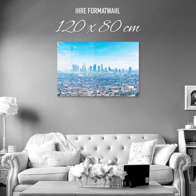 Skyline Los Angeles Panorama als Acrylglas Bild 120x80cm