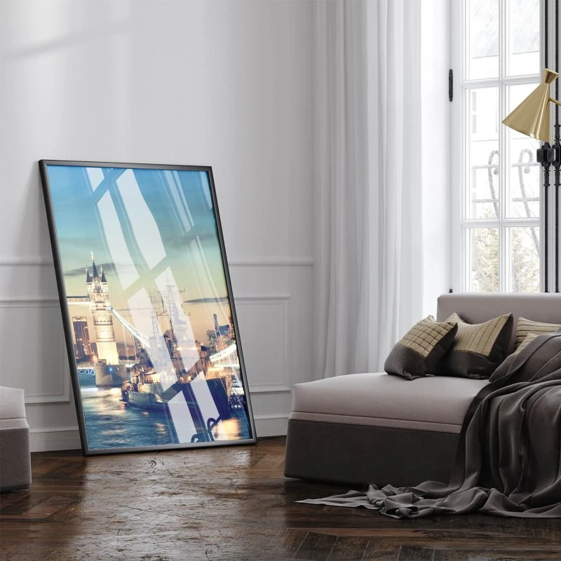 Flüsse & Seen London Themse Tower Bridge Poster XXL 100x150cm im Hochformat