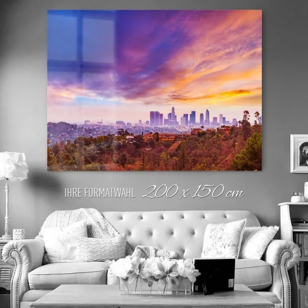 Skyline Los Angeles hills als Acrylglasverbund Bild 200x150cm