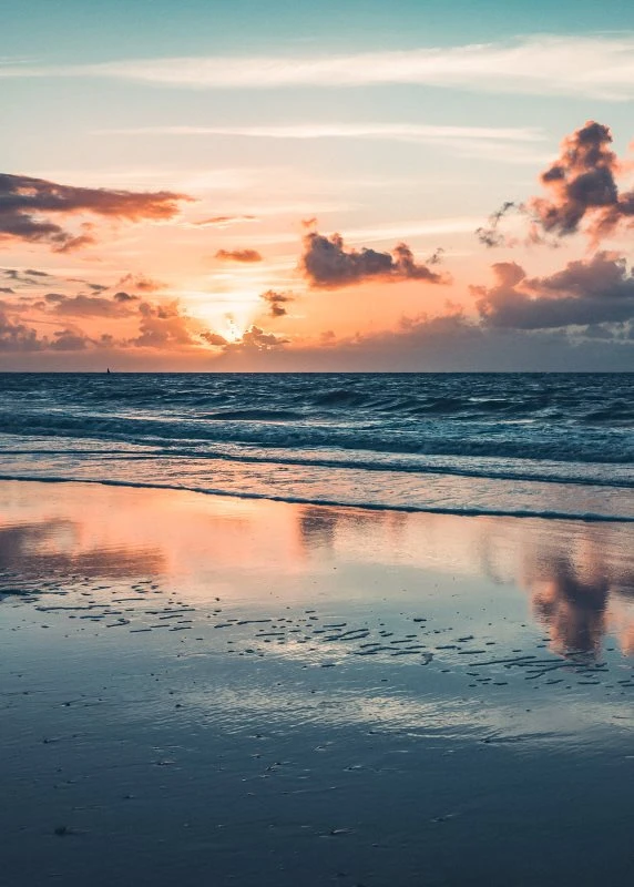 Poster 50x70cm Sonnenuntergang Nordsee Strand & Meer