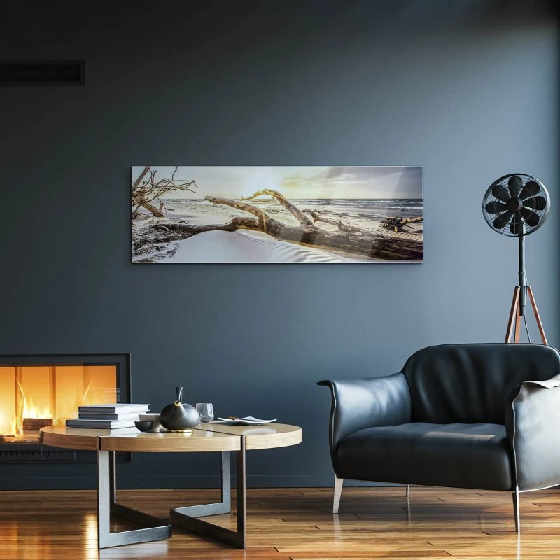 Acrylglasbild 150x50cm groß Strand & Meer Sonnenuntergang Ostsee